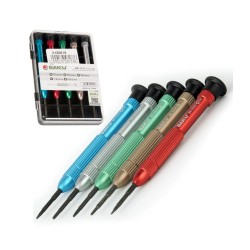 Baku 5 in 1 Precision Screwdriver Set Bk-5530 with Multi-Colored Metal Handles and a Magnetic Tip Baku 5 in 1 Precision Screwdriver Set Bk-5530 with Multi-Colored Metal Handles and a Magnetic Tip